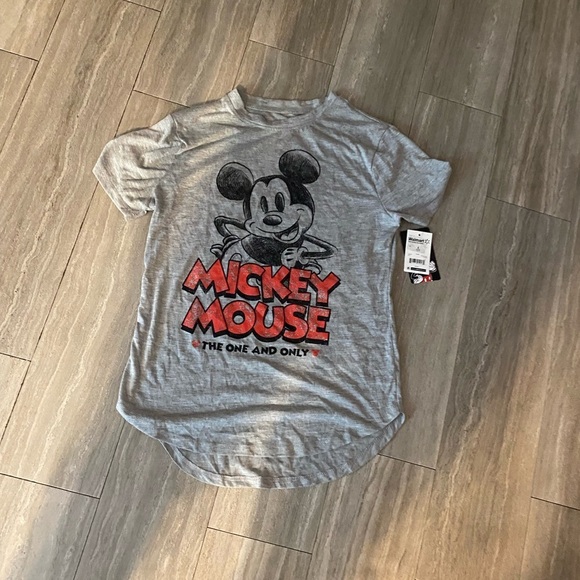 Disney Tops - New Nwt Disney Womans Small Mickey Mouse t-shirt Top gray distressed super soft